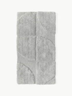Flauschiger Hochflor-Teppich Jade mit erhabener Hoch-Tief-Struktur