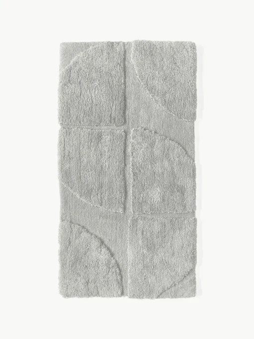 Flauschiger Hochflor-Teppich Jade mit erhabener Hoch-Tief-Struktur