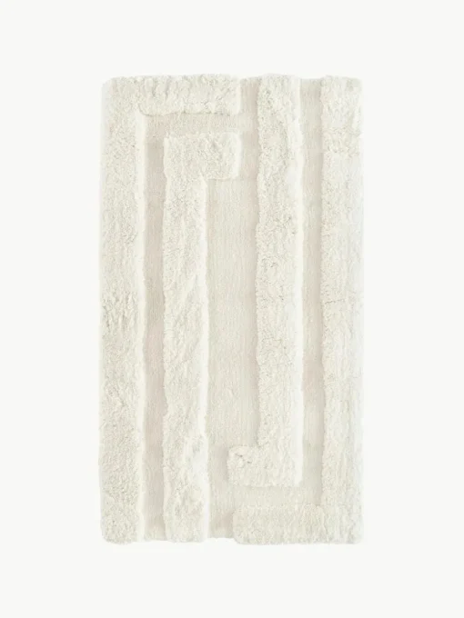 Flauschiger Hochflor-Teppich Genève mit erhabener Hoch-Tief-Struktur