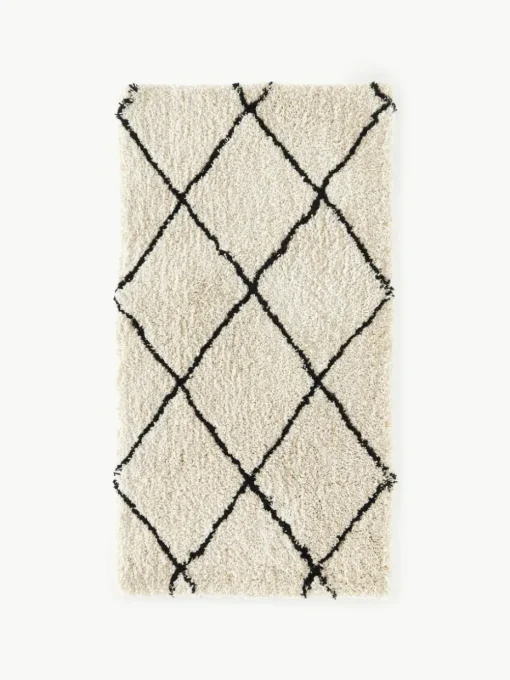 Flauschiger Hochflor-Teppich Naima, handgetuftet