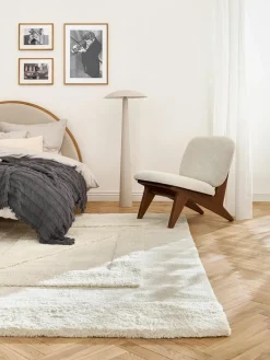 Flauschiger Hochflor-Teppich Zion mit erhabener Hoch-Tief-Struktur