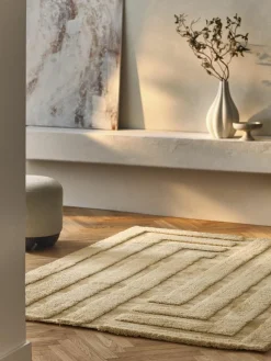 Flauschiger Hochflor-Teppich Genève mit erhabener Hoch-Tief-Struktur