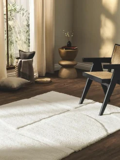 Flauschiger Hochflor-Teppich Jade mit erhabener Hoch-Tief-Struktur