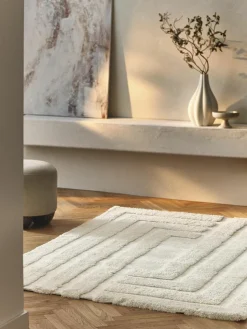 Flauschiger Hochflor-Teppich Genève mit erhabener Hoch-Tief-Struktur