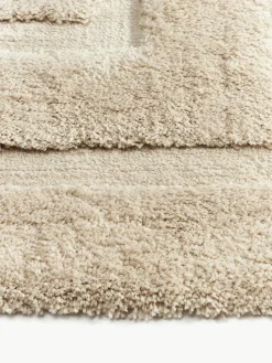 Flauschiger Hochflor-Teppich Jade mit erhabener Hoch-Tief-Struktur