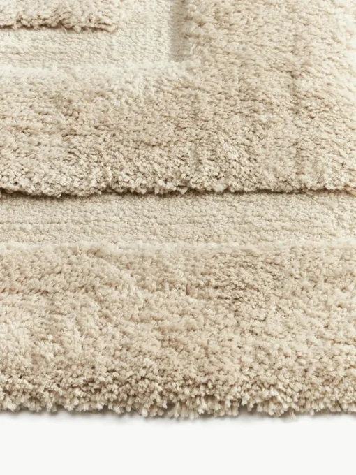 Flauschiger Hochflor-Teppich Jade mit erhabener Hoch-Tief-Struktur