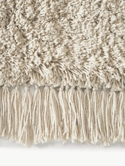 Flauschiger Hochflor-Teppich Dreamy mit Fransen
