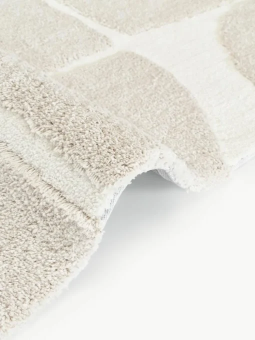 Flauschiger Hochflor-Teppich Jade mit erhabener Hoch-Tief-Struktur