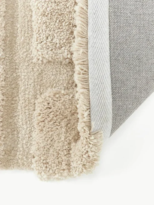 Flauschiger Hochflor-Teppich Jade mit erhabener Hoch-Tief-Struktur