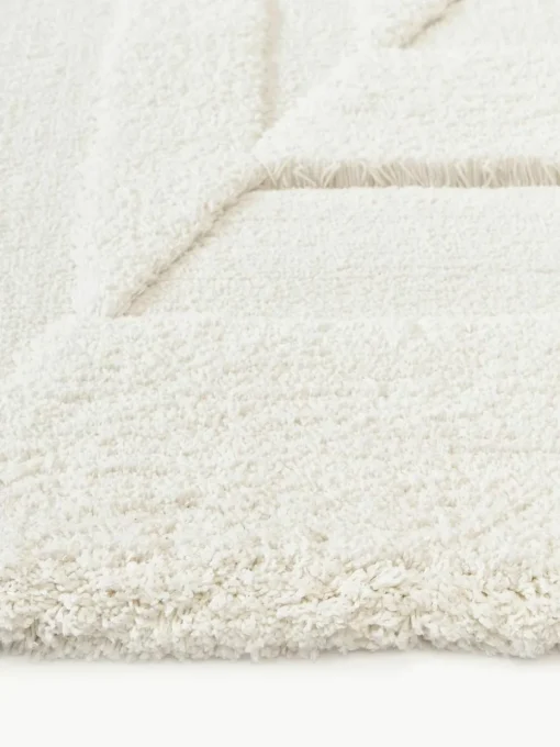 Flauschiger Hochflor-Teppich Zion mit erhabener Hoch-Tief-Struktur