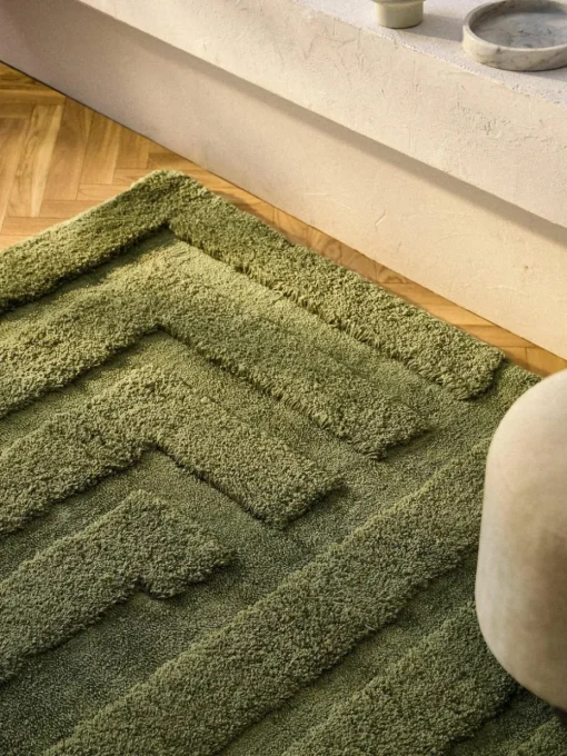 Flauschiger Hochflor-Teppich Genève mit erhabener Hoch-Tief-Struktur