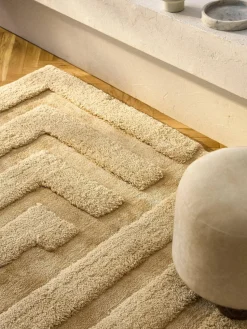 Flauschiger Hochflor-Teppich Genève mit erhabener Hoch-Tief-Struktur