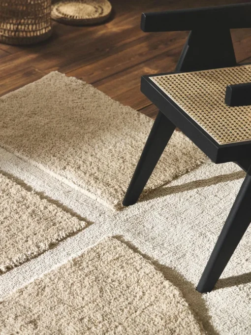 Flauschiger Hochflor-Teppich Jade mit erhabener Hoch-Tief-Struktur