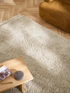 Flauschiger Hochflor-Teppich Dreamy mit Fransen