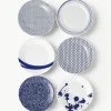 Frühstücksteller Pacific Blue aus Porzellan, 6er-Set