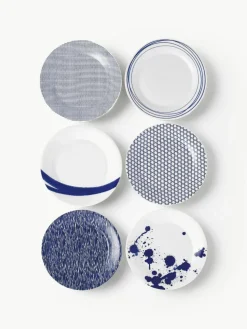 Frühstücksteller Pacific Blue aus Porzellan, 6er-Set