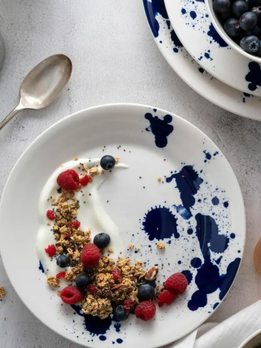 Frühstücksteller Pacific Blue aus Porzellan, 6er-Set