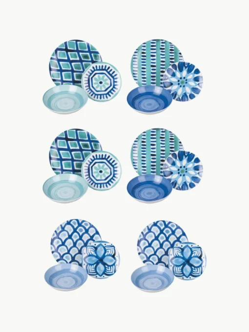 Geschirr-Set Aquazul, 6 Personen (18-tlg.)