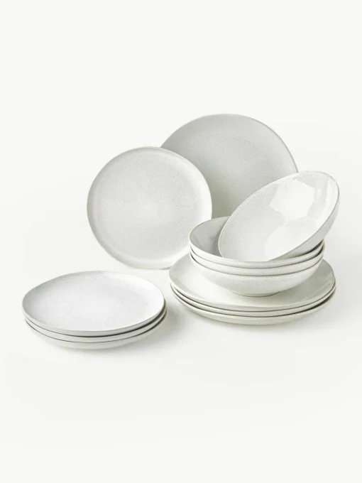 Geschirr-Set Gemma mit reaktiver Glasur, 4 Personen (12-tlg.)