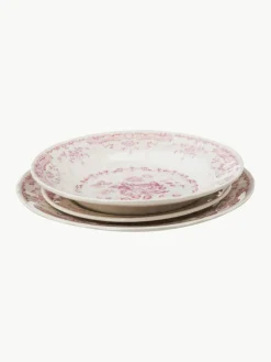 Geschirr-Set Rose mit Blumendesign, 6 Personen (18-tlg.)