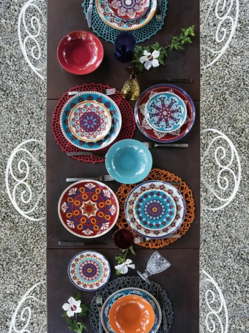 Geschirr-Set Shiraz aus Porzellan, 6 Personen (18-tlg.)