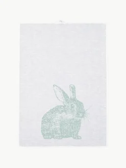 Geschirrtuch Wildkaninchen, handbedruckt