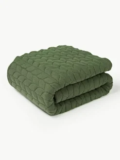 Gesteppte Flanell-Tagesdecke Selby mit Strukturmuster