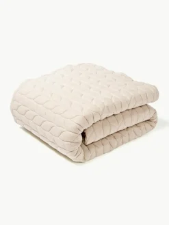 Gesteppte Flanell-Tagesdecke Selby mit Strukturmuster