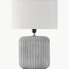 Gestreifte Ovale Keramik-Tischlampe Pure Shine