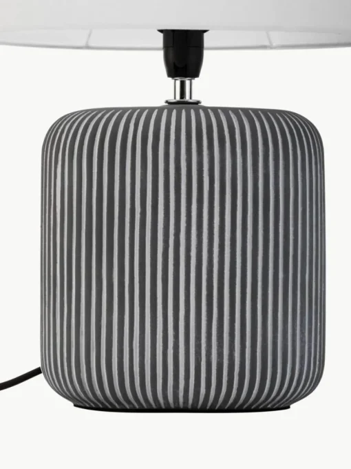 Gestreifte Ovale Keramik-Tischlampe Pure Shine