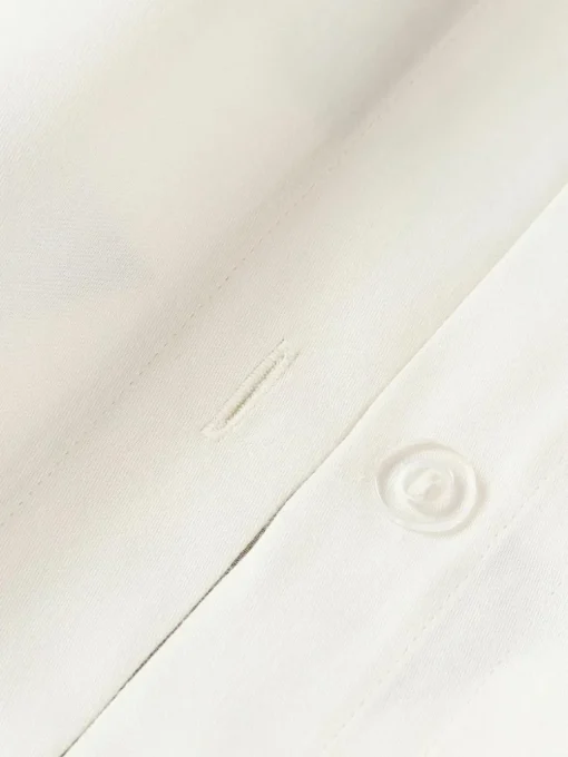Gestreifter Baumwollsatin-Kopfkissenbezug Brendan mit Stehsaum