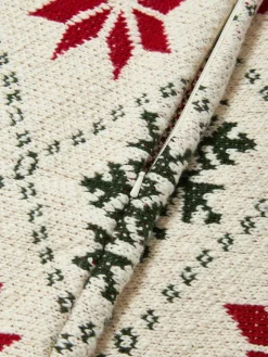 Gestrickte Kissenhülle Starry mit Weihnachtsmotiv