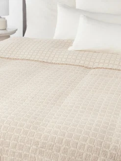 Gewaschene Musselin-Tagesdecke Ronia mit Fransen
