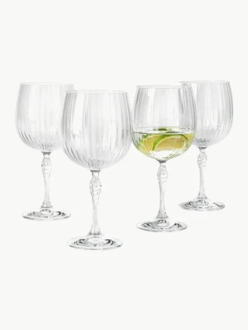 Gingläser America's Cocktail mit Rillenstruktur, 4 Stück