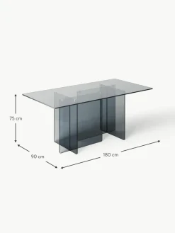 Glas-Esstisch Anouk, 180 x 90 cm