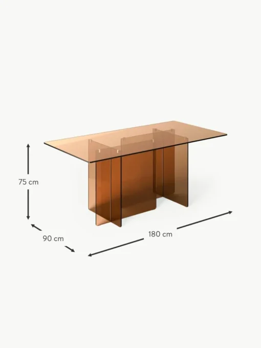 Glas-Esstisch Anouk, 180 x 90 cm