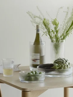 Glas-Flaschenkühler Pilastro mit Rillenrelief