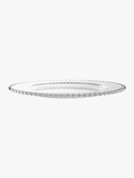 Glas-Platzteller Perloa mit Randdekor