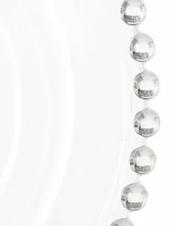 Glas-Speiseteller Perles mit Randdekor, 3 Stück