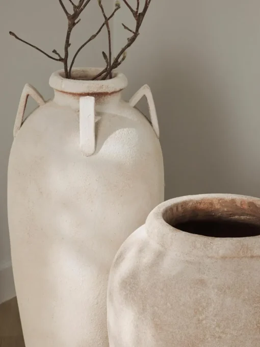 Große Bodenvase Leana mit Sand-Finish, H 50 cm