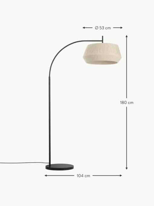 Große Bogenlampe Dicte aus Faltenstoff