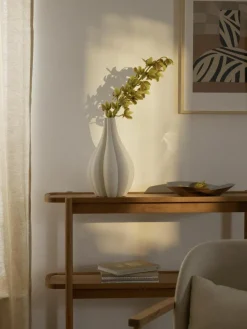 Große 3D gedruckte Vase Melody aus Porzellan, H 40 cm