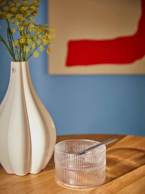 Große 3D gedruckte Vase Melody aus Porzellan, H 40 cm