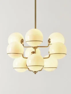 Große Glaskugel-Pendelleuchte Carey