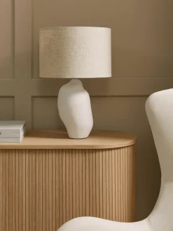 Große Keramik-Tischlampe Colett in organischer Form