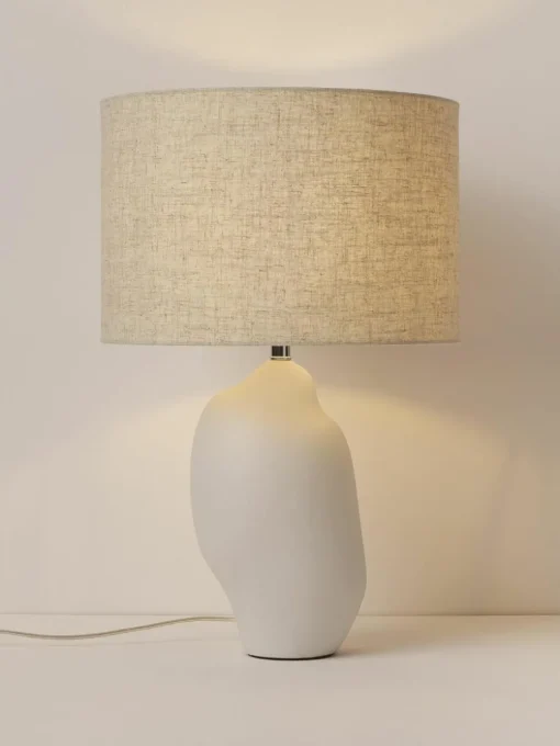 Große Keramik-Tischlampe Colett in organischer Form