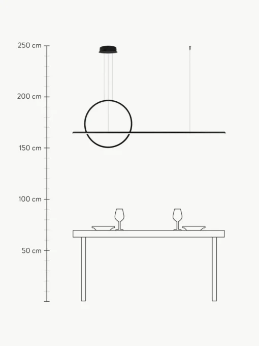 Große LED-Pendelleuchte Linea