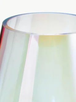 Große mundgeblasene Glas-Vase Rainbow, H 35 cm