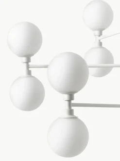 Große Pendelleuchte Grover mit Opal-Glaskugeln
