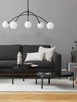 Große Pendelleuchte Heaven aus Opalglas